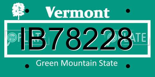 IB78228 Vermont License Plate