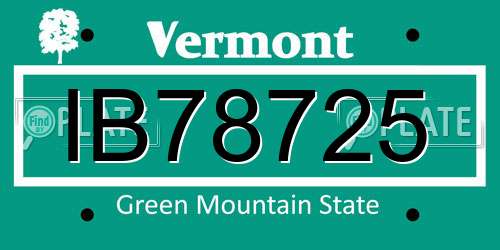 IB78725 Vermont License Plate