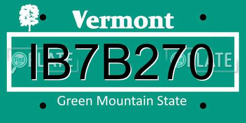 IB7B270 Vermont License Plate