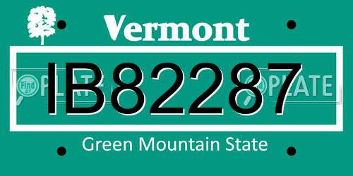 IB82287 Vermont License Plate