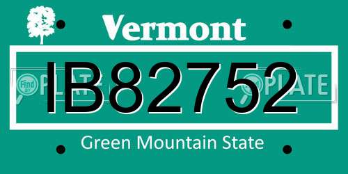 IB82752 Vermont License Plate