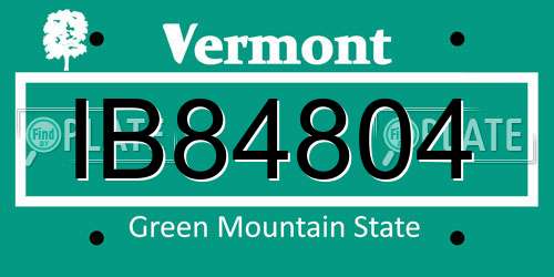 IB84804 Vermont License Plate