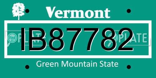 IB87782 Vermont License Plate