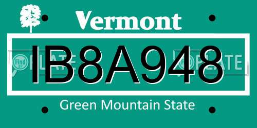 IB8A948 Vermont License Plate
