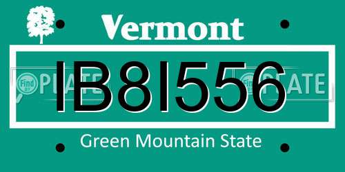 IB8I556 Vermont License Plate
