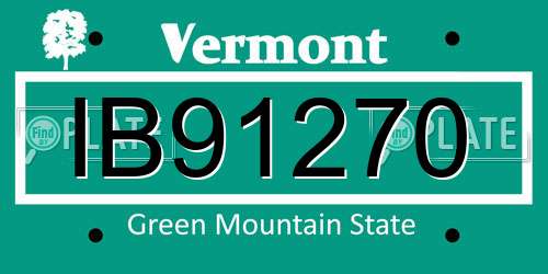 IB91270 Vermont License Plate