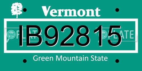IB92815 Vermont License Plate