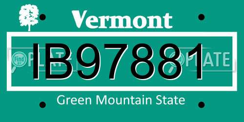 IB97881 Vermont License Plate