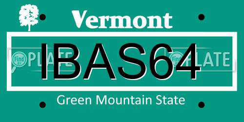 IBAS64 Vermont License Plate