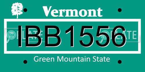 IBB1556 Vermont License Plate