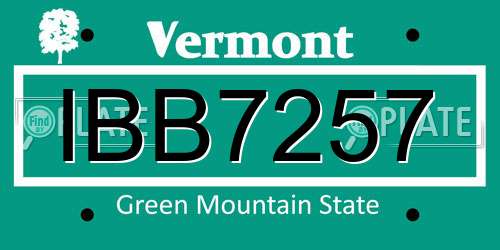IBB7257 Vermont License Plate