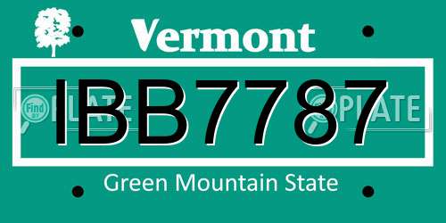 IBB7787 Vermont License Plate