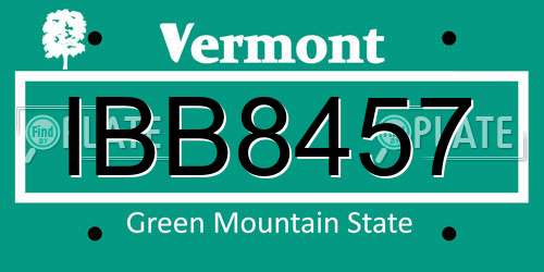 IBB8457 Vermont License Plate