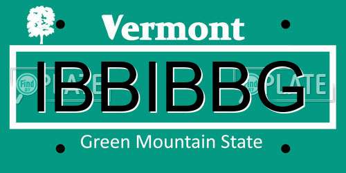 IBBIBBG Vermont License Plate