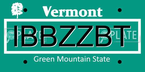 IBBZZBT Vermont License Plate