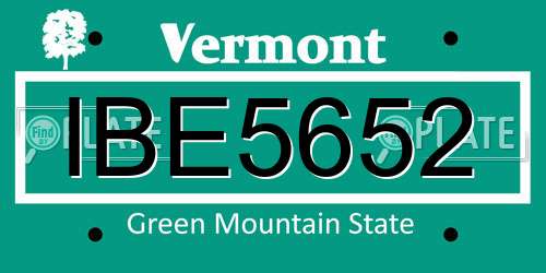 IBE5652 Vermont License Plate