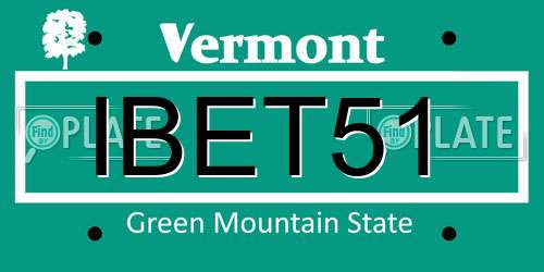 IBET51 Vermont License Plate