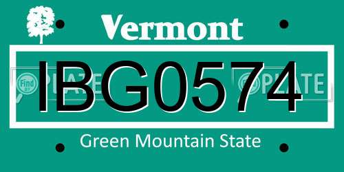 IBG0574 Vermont License Plate