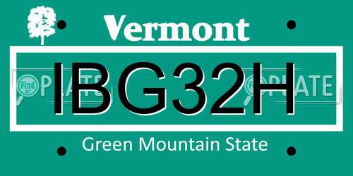 IBG32H Vermont License Plate