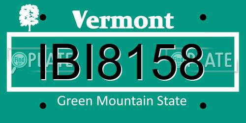 IBI8158 Vermont License Plate