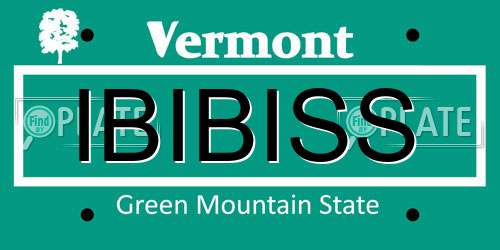 IBIBISS Vermont License Plate