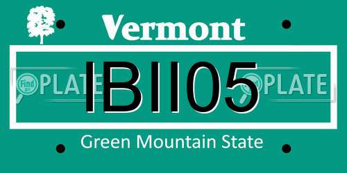 IBII05 Vermont License Plate
