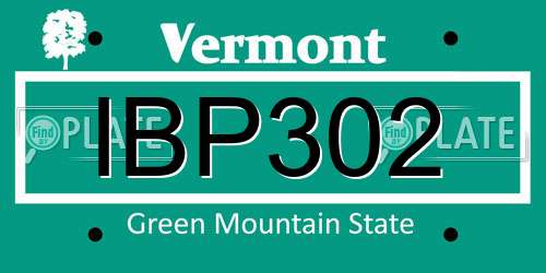 IBP302 Vermont License Plate
