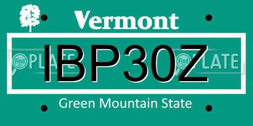 IBP30Z Vermont License Plate
