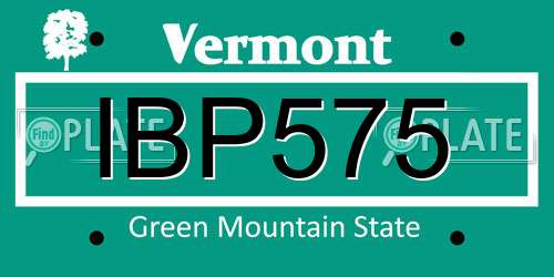 IBP575 Vermont License Plate