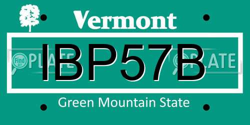 IBP57B Vermont License Plate