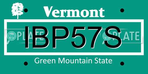 IBP57S Vermont License Plate