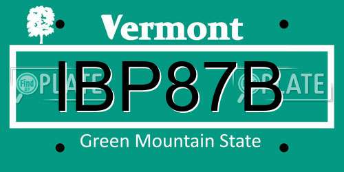 IBP87B Vermont License Plate