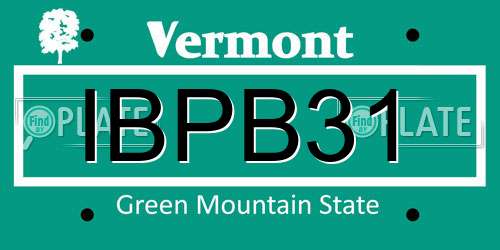 IBPB31 Vermont License Plate