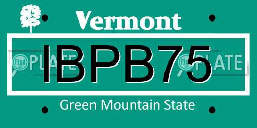 IBPB75 Vermont License Plate