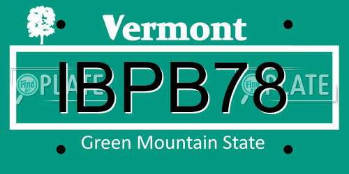 IBPB78 Vermont License Plate