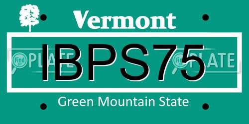 IBPS75 Vermont License Plate