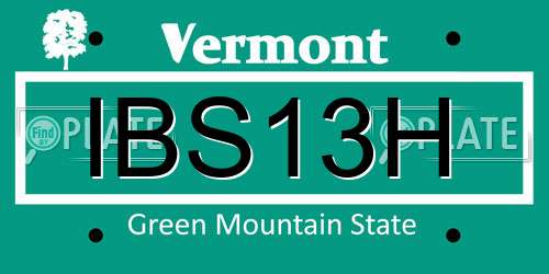 IBS13H Vermont License Plate