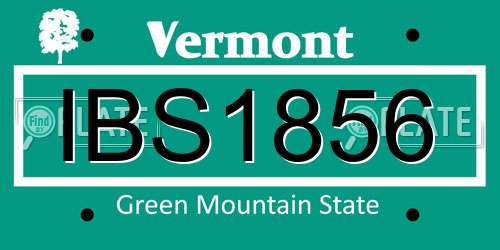 IBS1856 Vermont License Plate