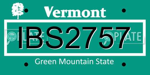 IBS2757 Vermont License Plate