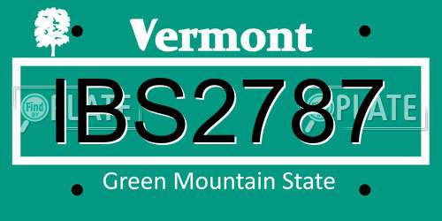 IBS2787 Vermont License Plate