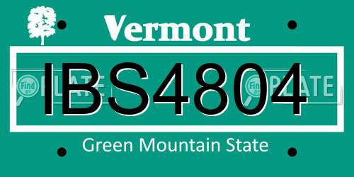 IBS4804 Vermont License Plate