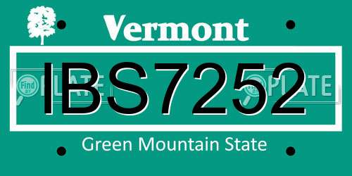 IBS7252 Vermont License Plate