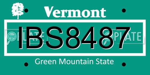 IBS8487 Vermont License Plate