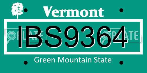IBS9364 Vermont License Plate