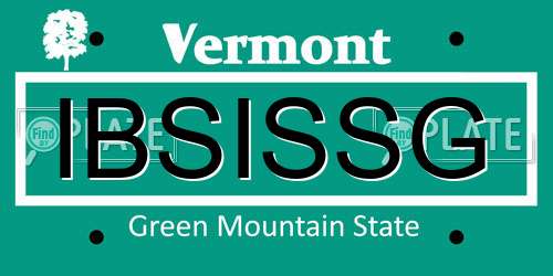 IBSISSG Vermont License Plate