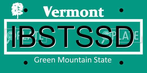 IBSTSSD Vermont License Plate