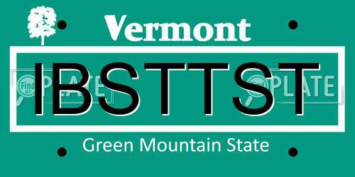 IBSTTST Vermont License Plate