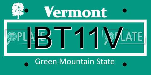 IBT11V Vermont License Plate