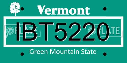 IBT5220 Vermont License Plate