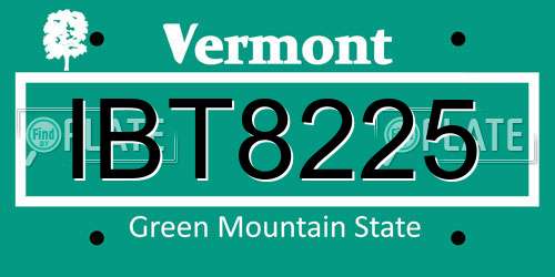 IBT8225 Vermont License Plate